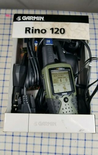 Vtg Garmin Rino 120 2 - Way Radio & Gps Handheld In Great Condotion