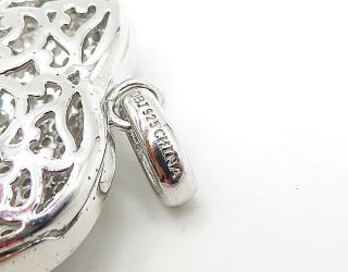 925 Silver - 1.  50 Carat Diamonds Heart Locket Pendant (OPENS) - P5719 4