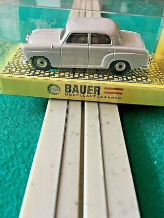 BAUER HO SLOT CAR,  1958 MERCEDES BENZ 220S,  3216,  GREY COLOUR VERY RARE VINTAGE 3
