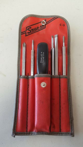 Vintage Snap - On C - 5 Reversible Exchangeable Screwdriver Set Ssdd42