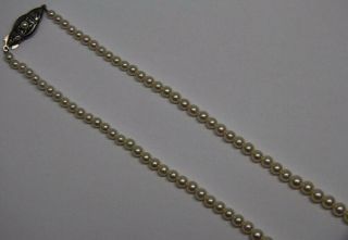Estate Vintage Graduated Akoya Pearl Strand Necklace Sterling Silver High Luster 3