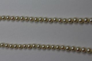 Estate Vintage Graduated Akoya Pearl Strand Necklace Sterling Silver High Luster 6