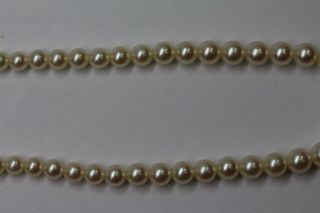 Estate Vintage Graduated Akoya Pearl Strand Necklace Sterling Silver High Luster 7