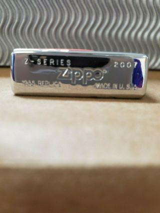 RARE Z - SERIES 2007 ZIPPO Brushed Chrome & Case 884/922 upside down 8