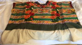 Vintage Handwoven And Embroidered Guatemalan Huipil.  Antique,  Pre - Owned.