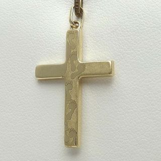 10k Gold Footprints Cross " It Was Then That I Carried You " Charm Pendant 0.  8gr