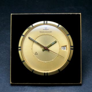 Rare Jaeger Lecoultre Memovox Alarm Enamel Travel Desk Clock,  All Nr