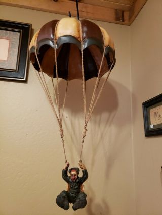 Rare 1970 ' s Hand Painted Vintage Parachute Hanging Clown by Allan Agohob 2