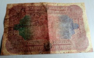 Antique 1290 - 1873 Banknote 1 Turkish Lira Paper Money Turkey Old Rare Livre 3