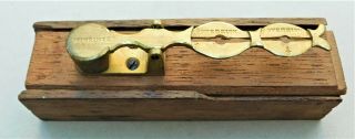 Victorian Sovereign Scale In Wooden Box Vintage Antique Coin Balance