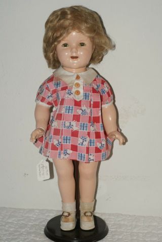 Pretty Vintage 18 " Shirley Temple Composition Doll