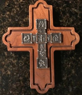 James Avery 2005 50th Anniversary Sterling And Wood Wall Cross Hand Signed Rare