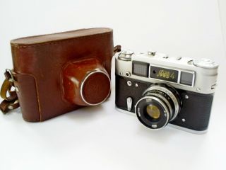 Vintage Russian/ussr Fed 4 Rangefinder 35 Mm Slr Camera/fed 2.  8/52 Lens & Case