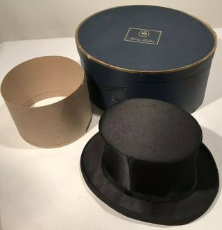 Vintage Top Hat,  London Made,  By Brooks Brothers.  7 3/8 Formal Satin