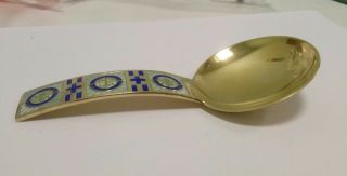 Sterling Silver Gold Vermeil Enamel Cross Spoon Signed DA Norway David Andersen 7