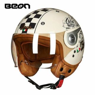 Motorcycle Open Face Safety Helmet Vintage Vespa Off - Road Racing Accessories