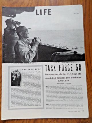 1944 Photo Article Ad Ww 2 Task Force 58 U.  S.  Navy 