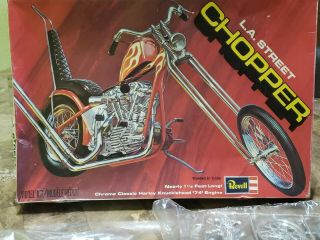 Very Rare Vintage Revell L A Street Chopper 1/8 74ci Harley Knucklehead Kit H - 12