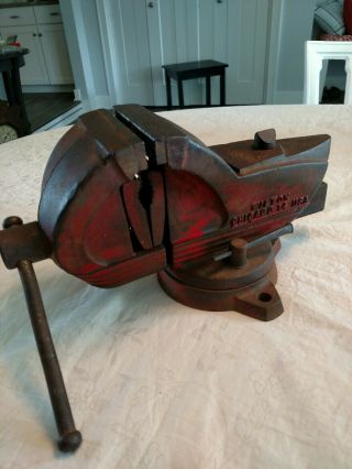 Vintage Wilton Swivel Bench Vise,  Shop King Chicago 14,  Made In Usa