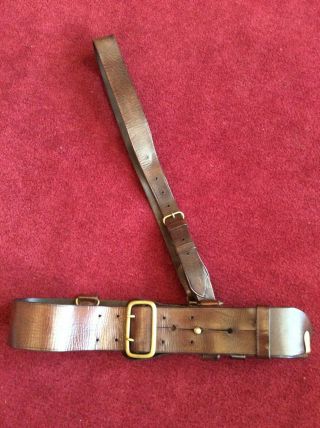 Vintage Ww1 British Officer’s Sam Browne Belt And Cross Strap