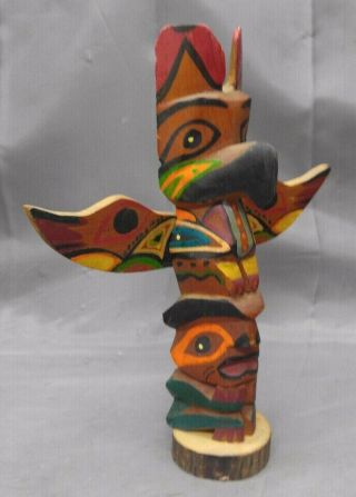 Old Vintage Hand Carved Native American Indian Totem Northwest Coast White Eagle 3