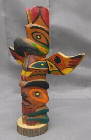 Old Vintage Hand Carved Native American Indian Totem Northwest Coast White Eagle 4