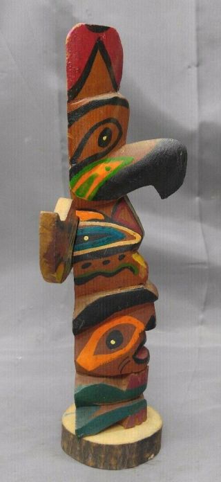 Old Vintage Hand Carved Native American Indian Totem Northwest Coast White Eagle 5