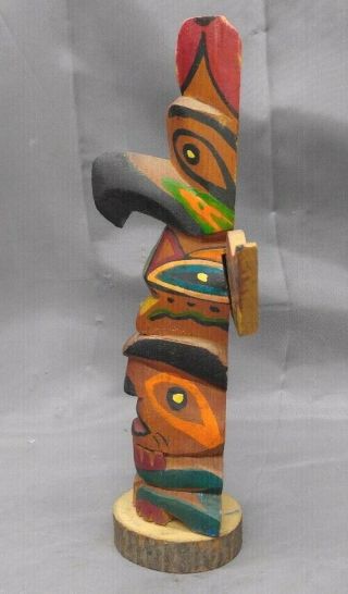 Old Vintage Hand Carved Native American Indian Totem Northwest Coast White Eagle 6