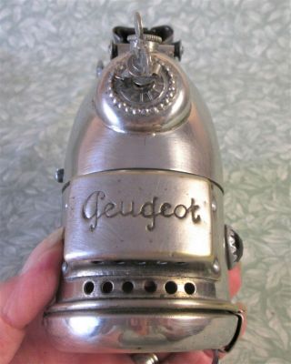 RARE Antique French PEUGEOT CARBIDE BICYCLE LAMP Vintage Bike Light Complete 4