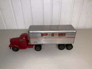 Vintage 1950s Smith Miller Mack Bulldog Semi Cab Tractor Truck & Pie Trailer Toy