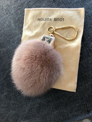 Louis Vuitton Mink Fur Pom Pom Keychain - Rare