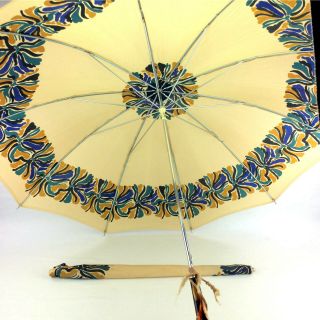 Vintage Igra Parasol Nailon Rhodia Umbrella Bakelite Handle Cover Mid Century