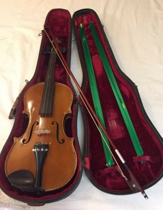 Antique Vtg Violin Antonius Stradivarius Cremonenfis Faciebat Anno 17 Case & Bow
