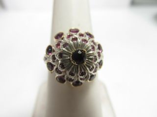 Vintage 14k Solid Gold Princess Ring W/ Silver Holding 2.  00 Cts Natural Rubies