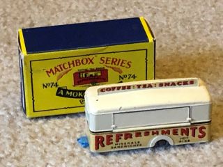 Vintage Moko Lesney Matchbox 74 Mobile Canteen Cream W/ Box