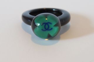 Vintage Authentic Chanel Lucite Ring Size 7