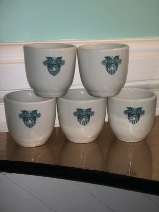 Set Of 5 Vintage Shenango China West Point Mess Hall Mugs/cups