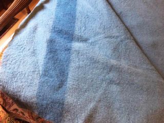 Vintage Heavy Thick Hudson ' s Bay England 4 - Point Blue Stripe Wool Blanket 72x90 5