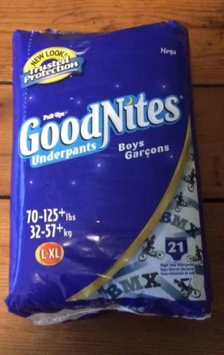 Old Vintage Bmx L - Xl Goodnites Diapers,  21 Pack