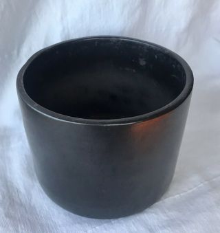 Vintage GAINEY Ceramics AC - 6 Planter Pot Rare MATTE BLACK Mid Century Modern 2