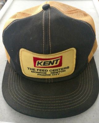 Vintage Kent Feeds Mesh Snapback Trucker Hat Cap Patch K Product Made In Usa