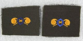 Cloth Army Officer Collar Insignia: Chemical Corps (pair) - Gabardine