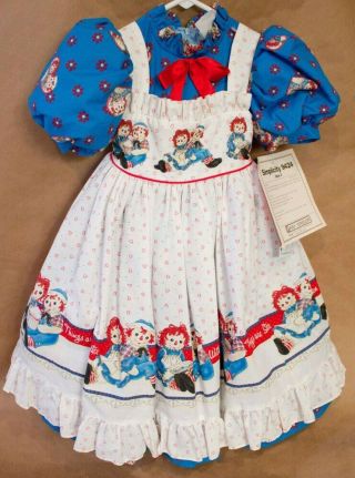 Daisy Kingdom Fabric Raggedy Ann And Andy Dress Size 6 Rare Vintage