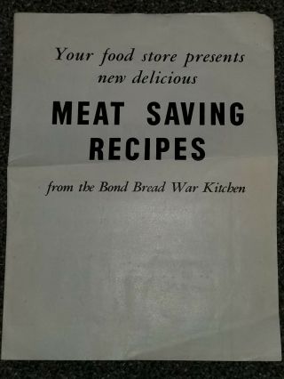 Wwii Us Homefront Meat Saving Recipes Fold Out Poster