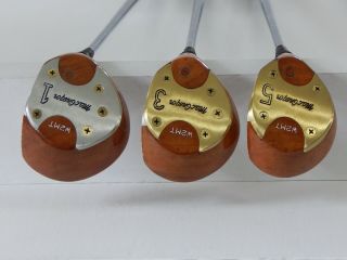 Vntg Refinished Macgregor Mt Tourney 1,  3 And 5 Woods Golf Clubs - Reg Flex 1967