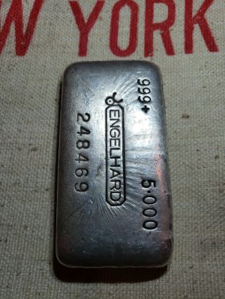 Vintage Engelhard 5 oz.  Silver Ingot/ 7th Series 2
