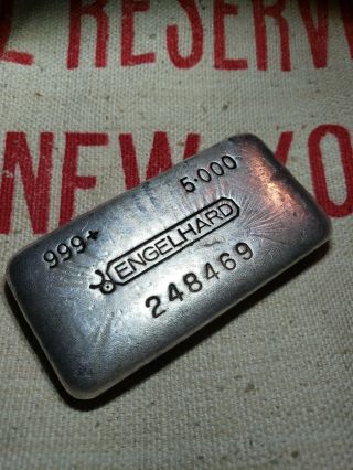 Vintage Engelhard 5 oz.  Silver Ingot/ 7th Series 4