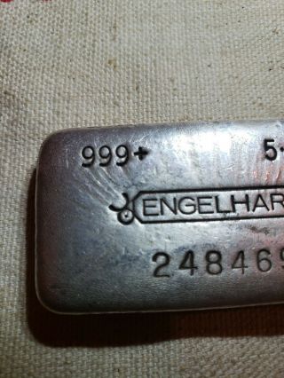 Vintage Engelhard 5 oz.  Silver Ingot/ 7th Series 5