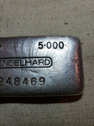 Vintage Engelhard 5 oz.  Silver Ingot/ 7th Series 6
