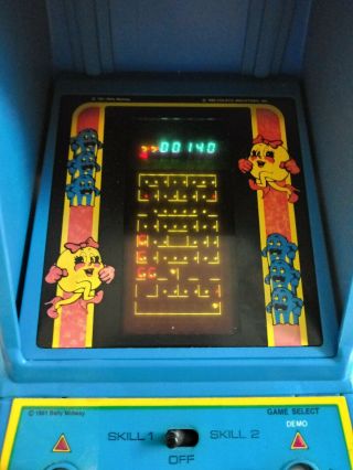 Coleco Ms Pacman Mini Tabletop Video Game Vintage 1981 Midway Retro handheld 7